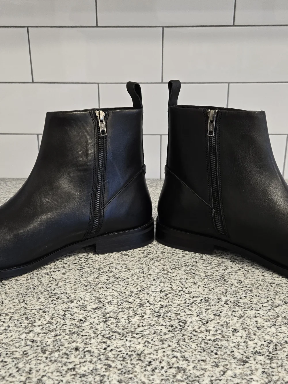 ASOS Black Leather Chukka Zip Boots